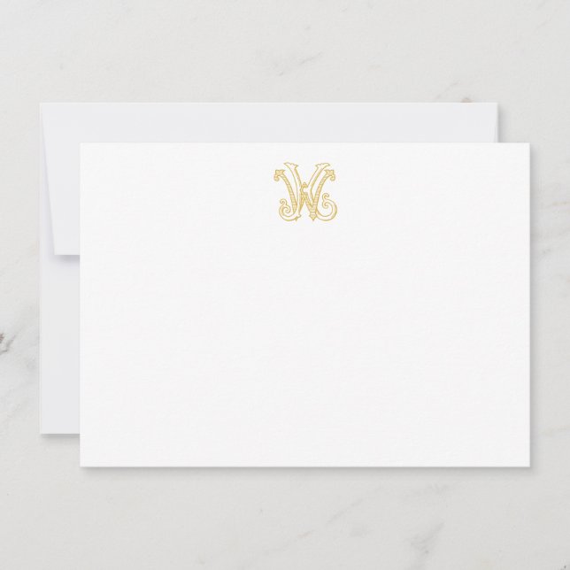 EDITIERBARE FARBEN KW Monogramm WK Monogramm Karte (Vorderseite)