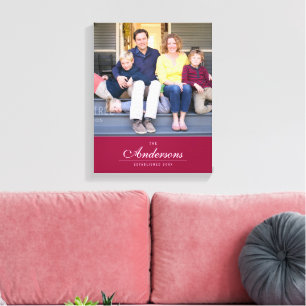 Editierbare Farbkurve des Fotos Familienname Leinwanddruck
