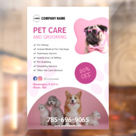 Editierbare Fensterklammern für Pet Care Services Fensteraufkleber