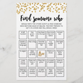 Editierbare Finde jemanden, der Bingo-Spiel spiele