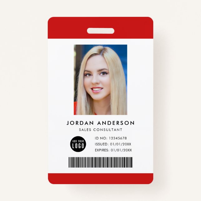 Editierbare Foto-ID für das Logo hinzufügen Strich Ausweis (Vorderseite)