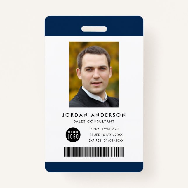 Editierbare Foto-ID für das Logo hinzufügen Strich Ausweis (Vorderseite)