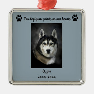 Editierbare Foto-Pet-Drucke auf unseren Herzen Ornament Aus Metall