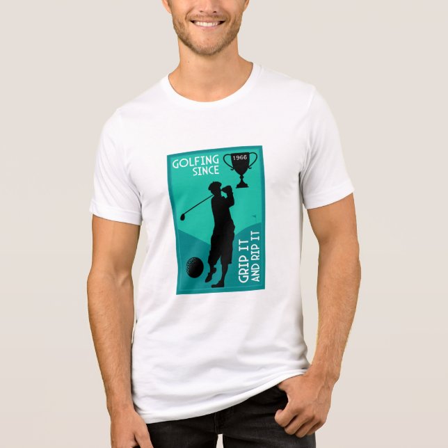 Editierbare Golfers Geburtstagsgeschenk Tri-Blend Shirt (Vorderseite)