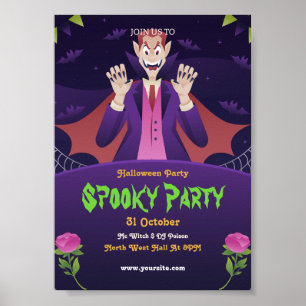 Editierbare Halloween-Einladung, Halloween-Party Poster