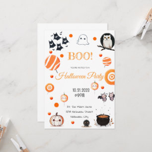 Editierbare Halloween-Einladungskarte Einladung