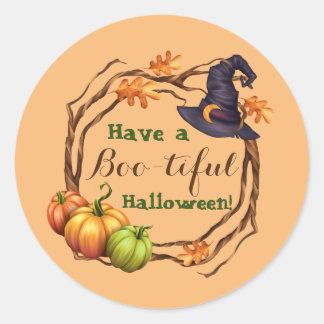 Editierbare Halloween Herbst Party Leckerei Gunst Runder Aufkleber