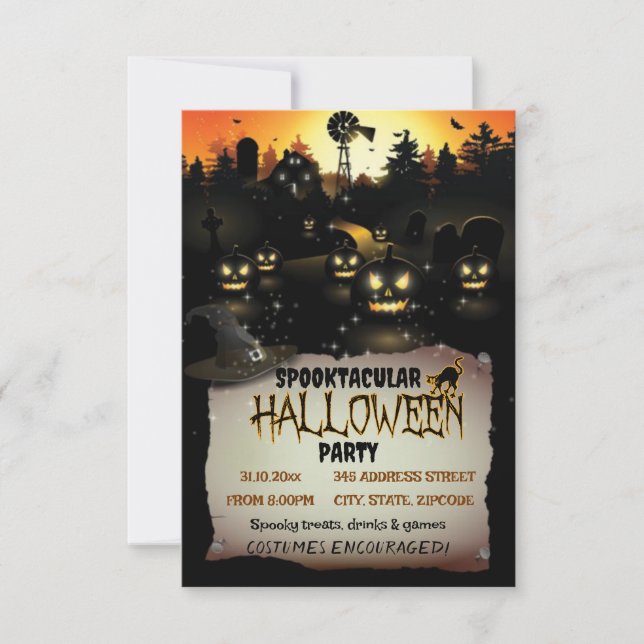 Editierbare Halloween-KostümParty Einladung (Vorderseite)