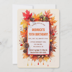 Editierbare Herbstmapete und Acorns Einladung