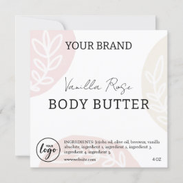 Editierbare, herunterladbare Body Butter Labels Einladung