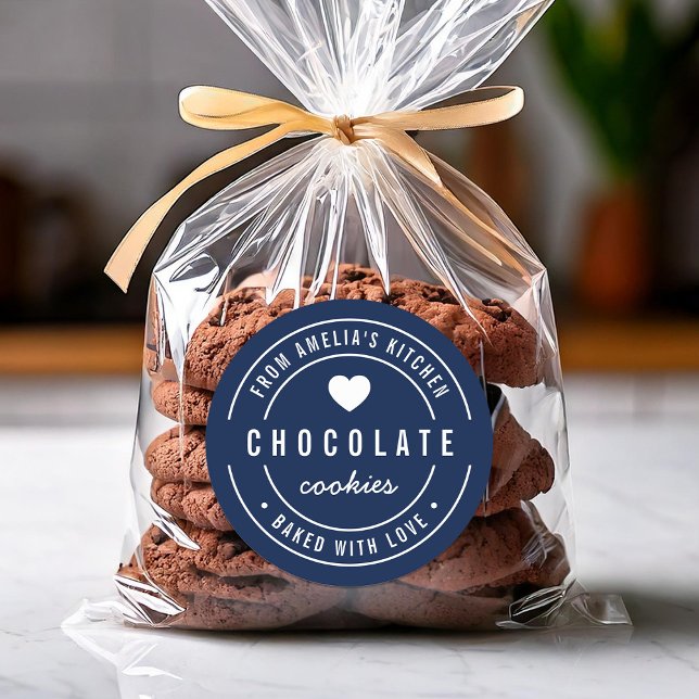 Editierbare Hintergrundfarbe gebacken mit Liebe Runder Aufkleber (Von Creator hochgeladen)