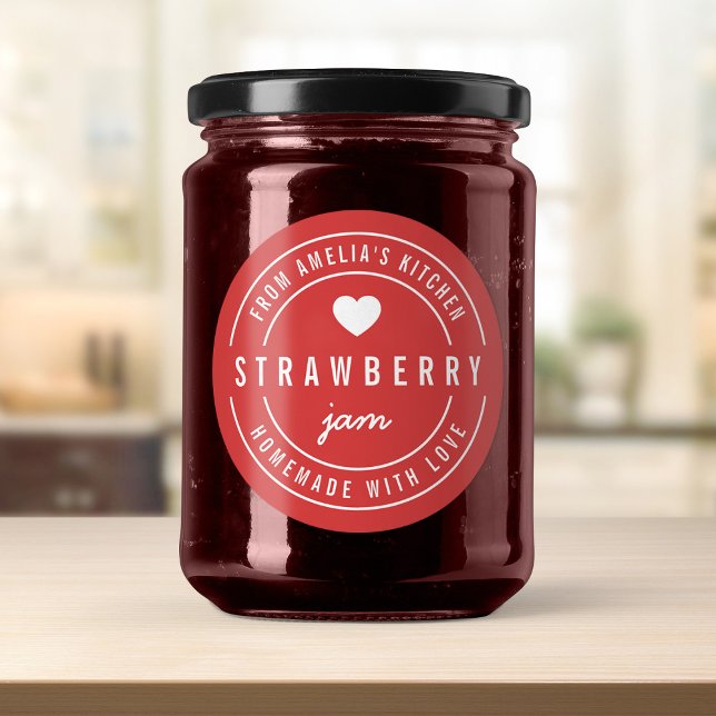 Editierbare Hintergrundfarbe hausgemacht mit Liebe Runder Aufkleber (Von Creator hochgeladen)