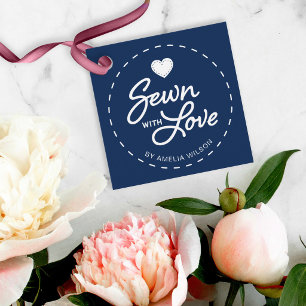 EDITIERBARE Hintergrundfarbe Mit Liebe Genäht Etik Geschenkanhänger