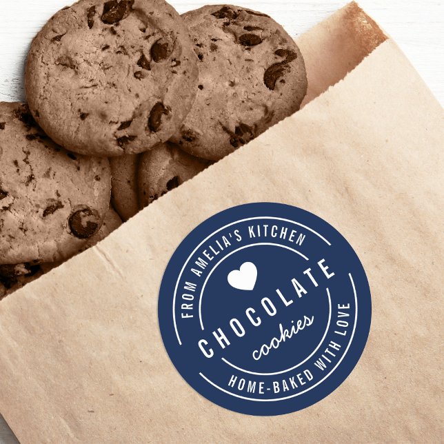 Editierbare Hintergrundfarbe Zuhause gebacken mit  Runder Aufkleber (Von Creator hochgeladen)