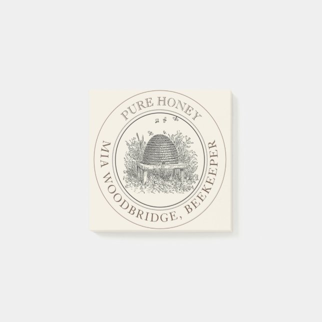 Editierbare Honig Bienenzüchter Skep Post Anmerkun Post-it Klebezettel (Vorderseite)