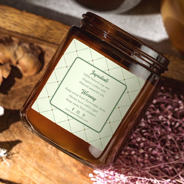 Editierbare Kerzenaufkleber (Rückseite) im Retro-G Quadratischer Aufkleber (Von Creator hochgeladen)