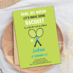 Editierbare Kids Sports Party Card mit Racket & Ba Einladung<br><div class="desc">Es ist Spiel, Set, passend für die perfekte Geburtstagsparty! Dieses sportliche Green Tennis Birthday Invitation bietet ein gewagtes Tennisspielfeld mit Schläger- und Ballabbildungen - ideal für aktive Lieben. Egal, ob Ihr Party in einem Tennisclub, einem lokalen Park oder direkt im Hinterhof liegt, das lädt die Sets zum Verweilen ein. Mit...</div>
