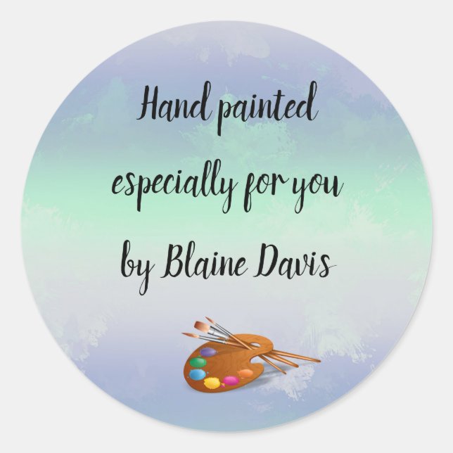 Editierbare Malerpalette speziell für Sie Runder Aufkleber (Vorderseite)