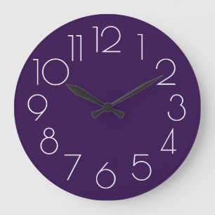 Editierbare moderne minimalistische lila-weiße Uhr