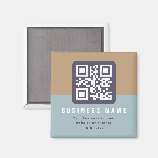Editierbare moderne QR-Codevorlage | Farbmangel Magnet (Vorderseite/Rückseite)