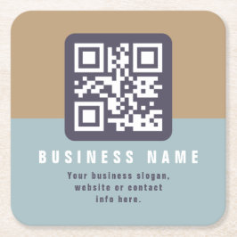 Editierbare moderne QR-Codevorlage | Farbmangel Rechteckiger Pappuntersetzer