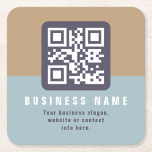 Editierbare moderne QR-Codevorlage Farbmangel Rechteckiger Pappuntersetzer
