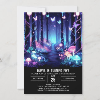 Editierbare moderne Woodland Digital Geburtstag Einladung