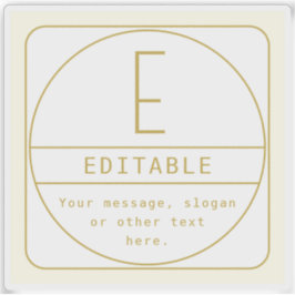 Editierbare Retro-moderne Designvorlage Gold & Wei Aufkleber