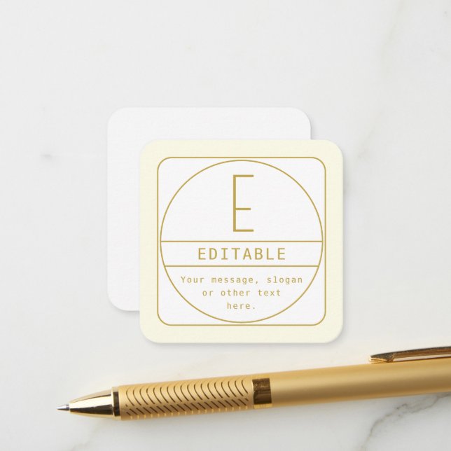 Editierbare Retro-moderne Designvorlage Gold & Wei Begleitkarte (Vorderseite/Rückseite Beispiel)