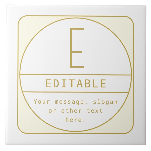 Editierbare Retro-moderne Designvorlage Gold & Wei Fliese (Vorderseite)