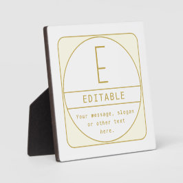 Editierbare Retro-moderne Designvorlage Gold & Wei Fotoplatte