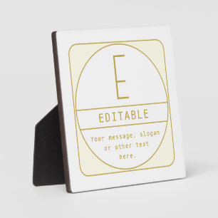 Editierbare Retro-moderne Designvorlage Gold & Wei Fotoplatte