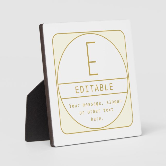 Editierbare Retro-moderne Designvorlage Gold & Wei Fotoplatte (Vorderseite)