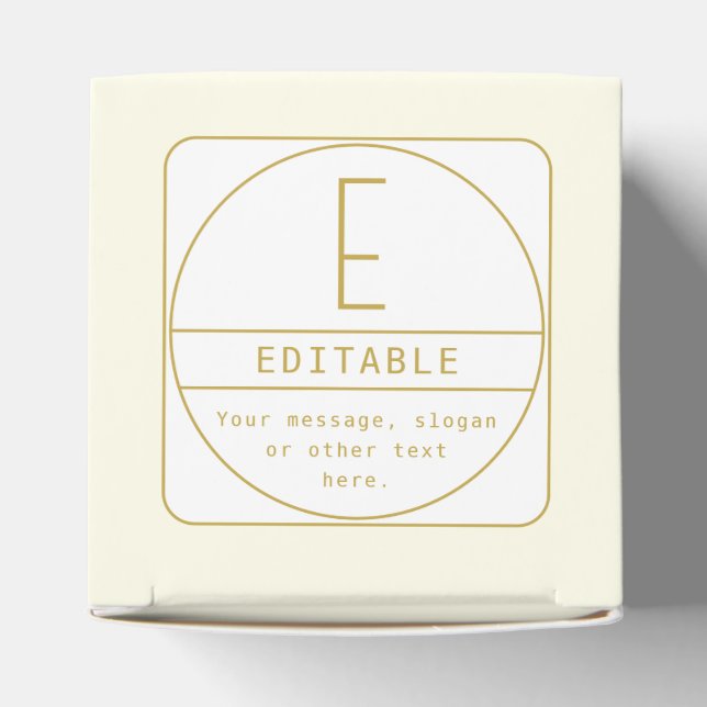 Editierbare Retro-moderne Designvorlage Gold & Wei Geschenkschachtel (Oben)