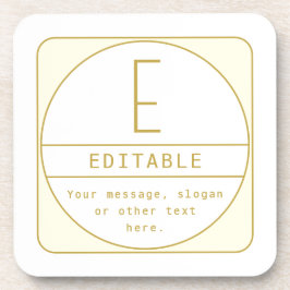 Editierbare Retro-moderne Designvorlage Gold & Wei Getränkeuntersetzer