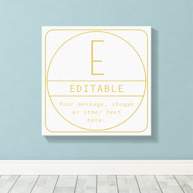 Editierbare Retro-moderne Designvorlage Gold & Wei Leinwanddruck (Insitu (Holzboden))