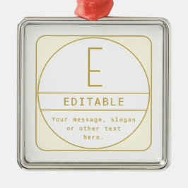 Editierbare Retro-moderne Designvorlage Gold & Wei Ornament Aus Metall