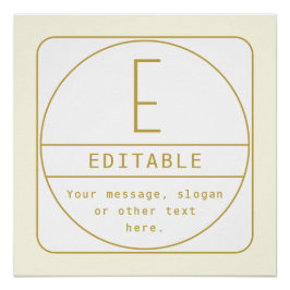 Editierbare Retro-moderne Designvorlage Gold & Wei Poster