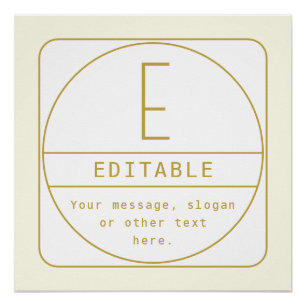 Editierbare Retro-moderne Designvorlage Gold & Wei Poster