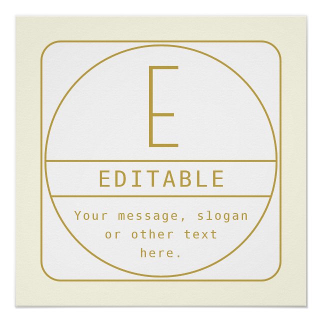 Editierbare Retro-moderne Designvorlage Gold & Wei Poster (Vorderseite)