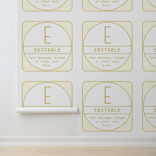 Editierbare Retro-moderne Designvorlage Gold & Wei Tapete