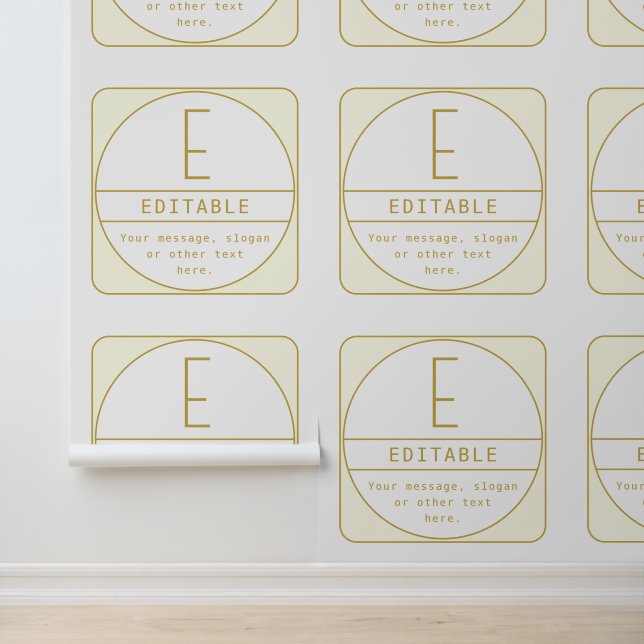 Editierbare Retro-moderne Designvorlage Gold & Wei Tapete (Anwendung)