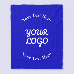 Editierbare Royal Blue & White Text hinzufügen Fleecedecke