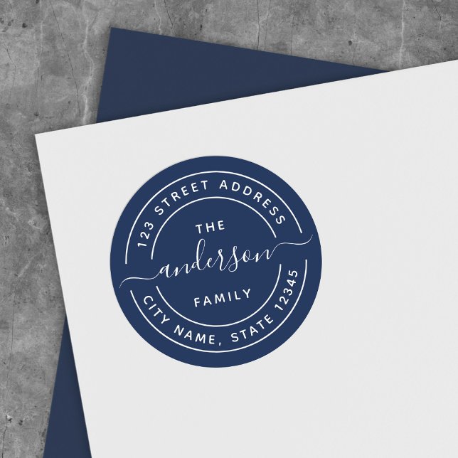 Editierbare Rücksendeadresse der Farbrunde Runder Aufkleber (Von Creator hochgeladen)