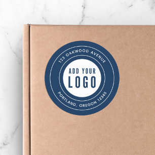 Editierbare Rücksendeadresse Hinzufügen der Logo-G Runder Aufkleber