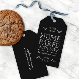 Editierbare Schnörkel Zuhause gebacken mit Liebe Geschenkanhänger