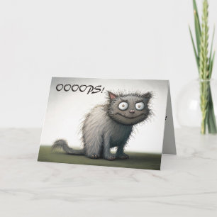 Editierbare Schuldige Katze Verpasster Geburtstag Karte
