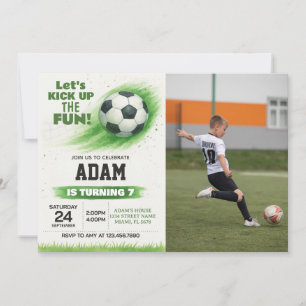 Editierbare Soccer-Party Einladung mit Foto