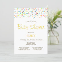 Editierbare Sprinkled Babydusche gedruckt Einladun
