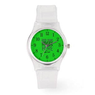 EDITIERBARE SÜßE KLARE LIMETTENGRÜNE BILD-TEXT-VOR ARMBANDUHR